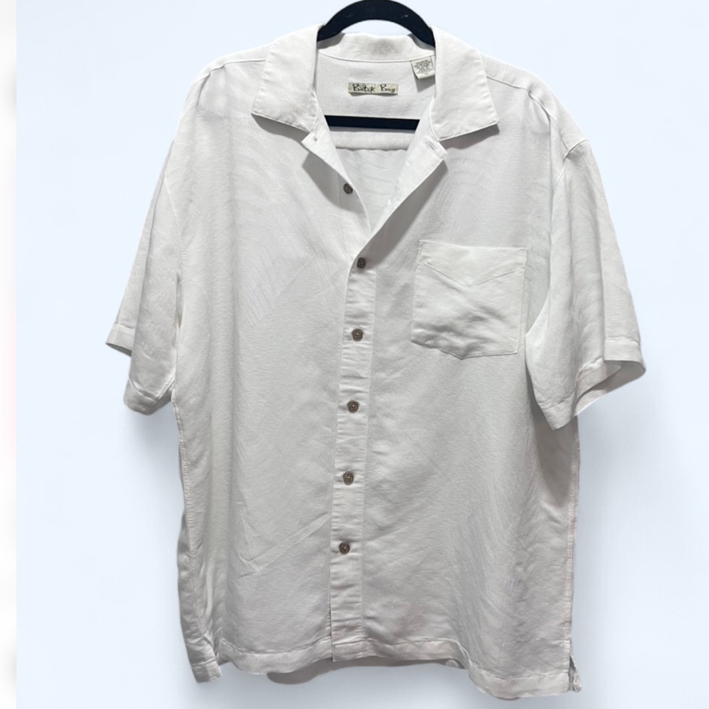 Batik Bay Men’s Casual Hawaiin Shirt Button Down Floral White XL